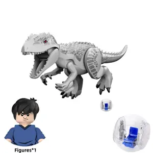 Jurassic Dinosaurs Building Blocks Indominus Rex DIY Figures Bricks With Escape Gyrosphere Indominus I-Rex Assemble Kids Toy