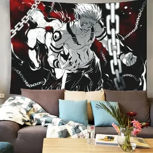 sukuna Anime Gojo Satoru JJK Art Prints Poster Wall Decor Tapestry, for Clubs Bars University Dormitories Living Rooms Bedrooms Gift Home Hanging Decorate Tapestries