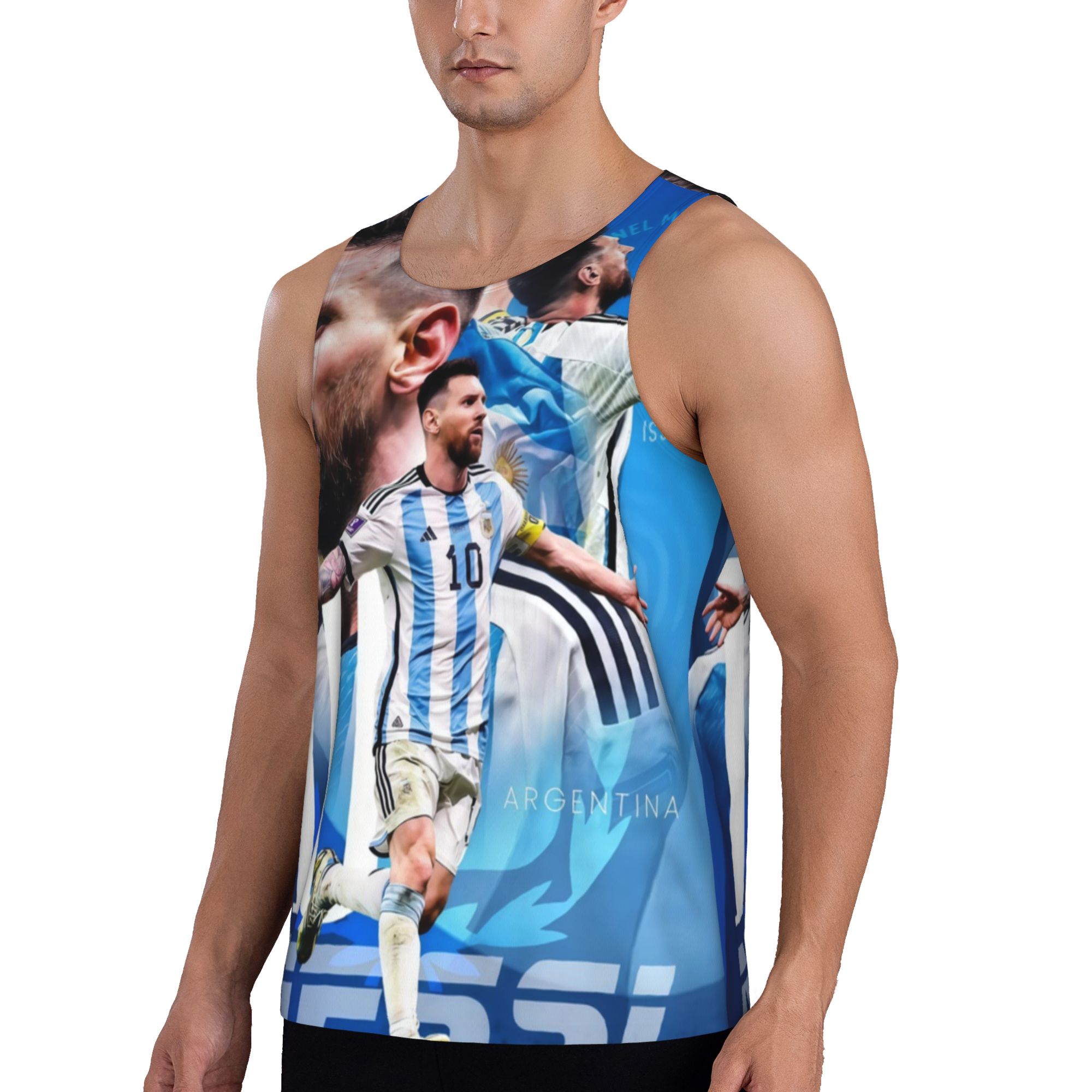 Lionel Messi Argentina World Cup Champion Aesthetic Tank Top Celebrating Casual Sleeveless Shirt Summer leisure breathable sports
