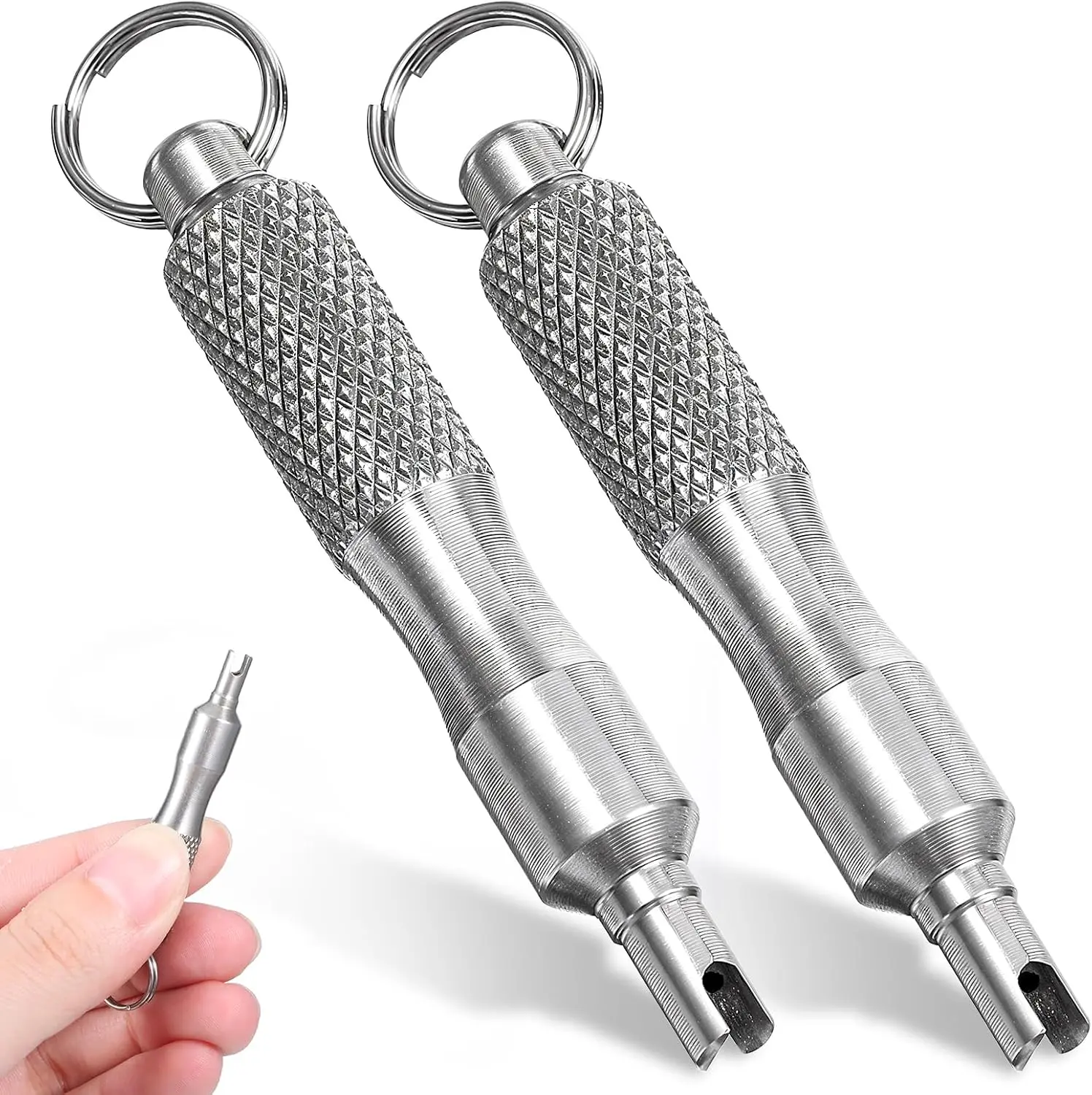 2 Pcs Valve Core Removal Tool , Stainless Steel Tire Valve Stem Tools for Car, Bicycle & Motorcycle Repair
