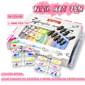 12 Color Nail Art Paint Pen Set, Hand Drawn Nail Outline Pens, Wholesale Graffiti Paint Pens, Quick Dry Water Based, Christmas Gift
