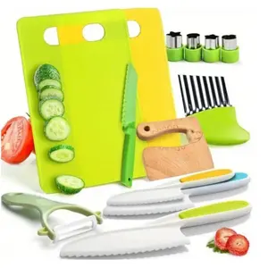 Kitchen Cutting Tool Set, 13pcs/set Durable Multifunctional Wooden Fruit & Vegetable Cutting Tool, Portable Kitchen Gadgets for Home Use, Household Kitchen Products