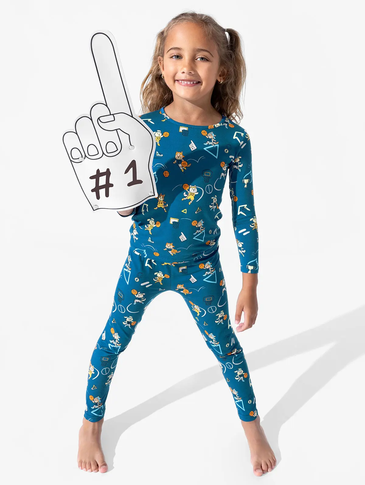 Basketball Pups Bamboo Kids Pajamas Basketball Pups Bamboo Kids Pajamas