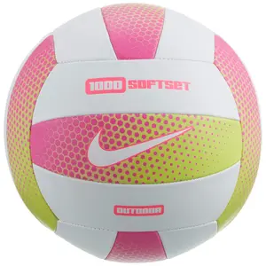 Nike Softset 1000 Outdoor Volleyball Size 5 Pink White Authentic New Official Weight | Beach | Sand | Grass | Gym | Training | Practice | Match | Game | Sports | Exercise | Kids | Adults | Durable | Soft Touch | High Visibility