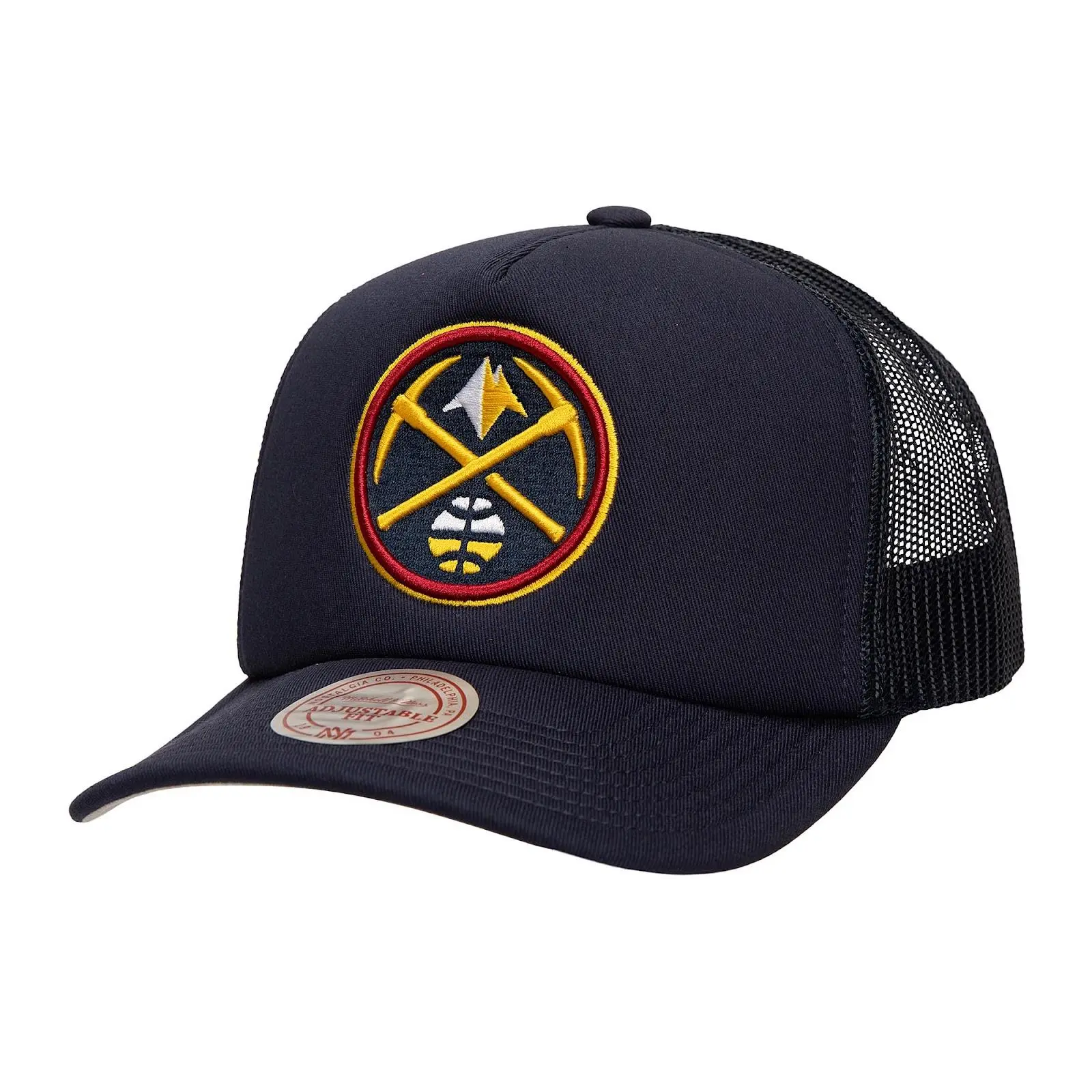 Denver Nuggets Navy Core Evergreen Trucker Adjustable Hat NBA Throwback Cap Fan Gear Mitchell & Ness