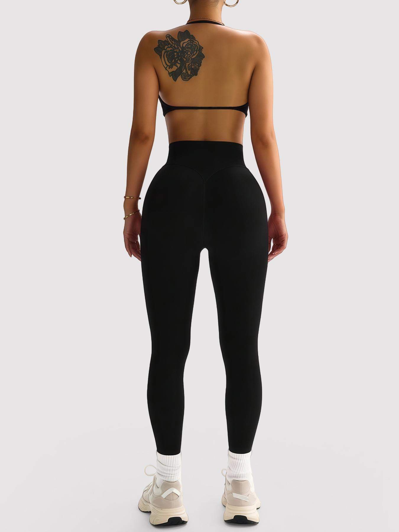 Women'S Halter Top + Sports Bra + High Waist Tight Pants 3 Piece Set, Detachable Pads, Butt Lifting, Abdominal Support, Yoga Fitness Daily Wear