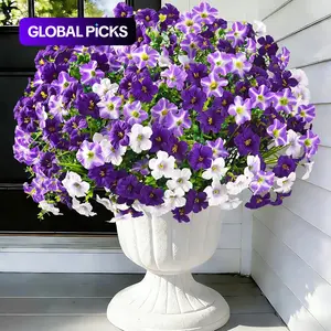 Artificial Flowers for Outdoors, 8 Bundles Mixed Color Artificial Petunias Fake Flowers for Outside, UV Resistant Realistic Silk Flowers for Decorations, Outdoor Faux Flowers Plants for Garden Porch