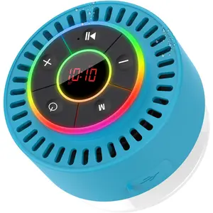 Speaker, Shower Speaker IPX7 , Speakers   with Rich Bass, Portable Speaker with LED Light, Suction Cup,8H Playtime, for Bathroom Party Beach, Ideal Gifts, Blue