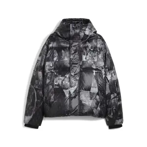 PUMA Mens X Kidsuper Mmq All Over Print Puffer Jacket Athletic Outerwear Casual - Black