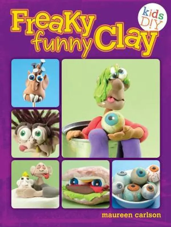 Used Paperback Book - Freaky Funny Clay (Kids' DIY Handcraft Guide) by Maureen Carlson, English, for Lightweight Colored Modeling Clay Craft Projects