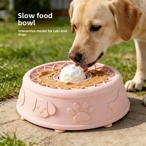 Slow Feeder Licking Mat Bowl for Dogs & Cats, Interactive Rolling Ball Puzzle Toy, Anti-Choke Slow Eating Dish, Calming Snuffle Mat for Yogurt Peanut Butter