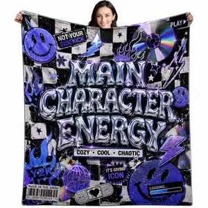 Funny And Trending Y2K Checkerboard Smiley Face Flannel Throw Blanket - Soft, Punk-Inspired Streetwear Design, Gen Z Aesthetic, Ideal for Beds & Sofas, Great Gift for Teen Girls and boys