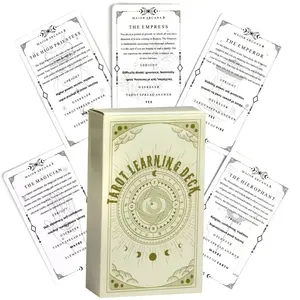 Tarot Learning Deck & Oracle Cards for Beginners, English Version, Paperboard Material, Durable, Fun Family Game, Birthday Gift, Spiritual Exploration
