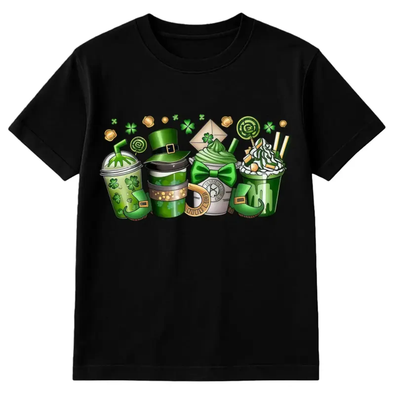 Men's Short-Sleeve Premium Soft Cotton Unisex St. Patrick's Day Shamrock Crew Neck Sports T-Shirt