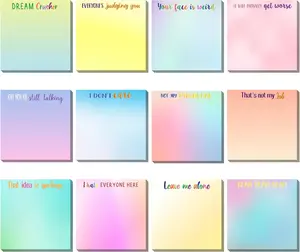 12 count Snarky Office Sticky Notes Funny Note Pads Work Sucks Complaining Quotes Vibrant Negative Passive Office Notepads Adhesive Memo Pad for Colleague Supplies, 3 x 3 Inch(Funny Style)