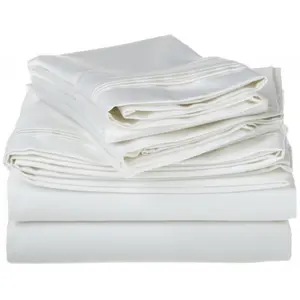 Egyptian Cotton 1000 Thread Count Solid Sheet Set Olympic Queen-White