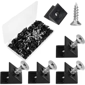 120 count Drawer Bottom Support Brackets,Plastic Angle Code Bracket Fasteners,Fixing Mending Wedges,Drawer Reinforcement Repair Kit for Furniture Sagging Drawer