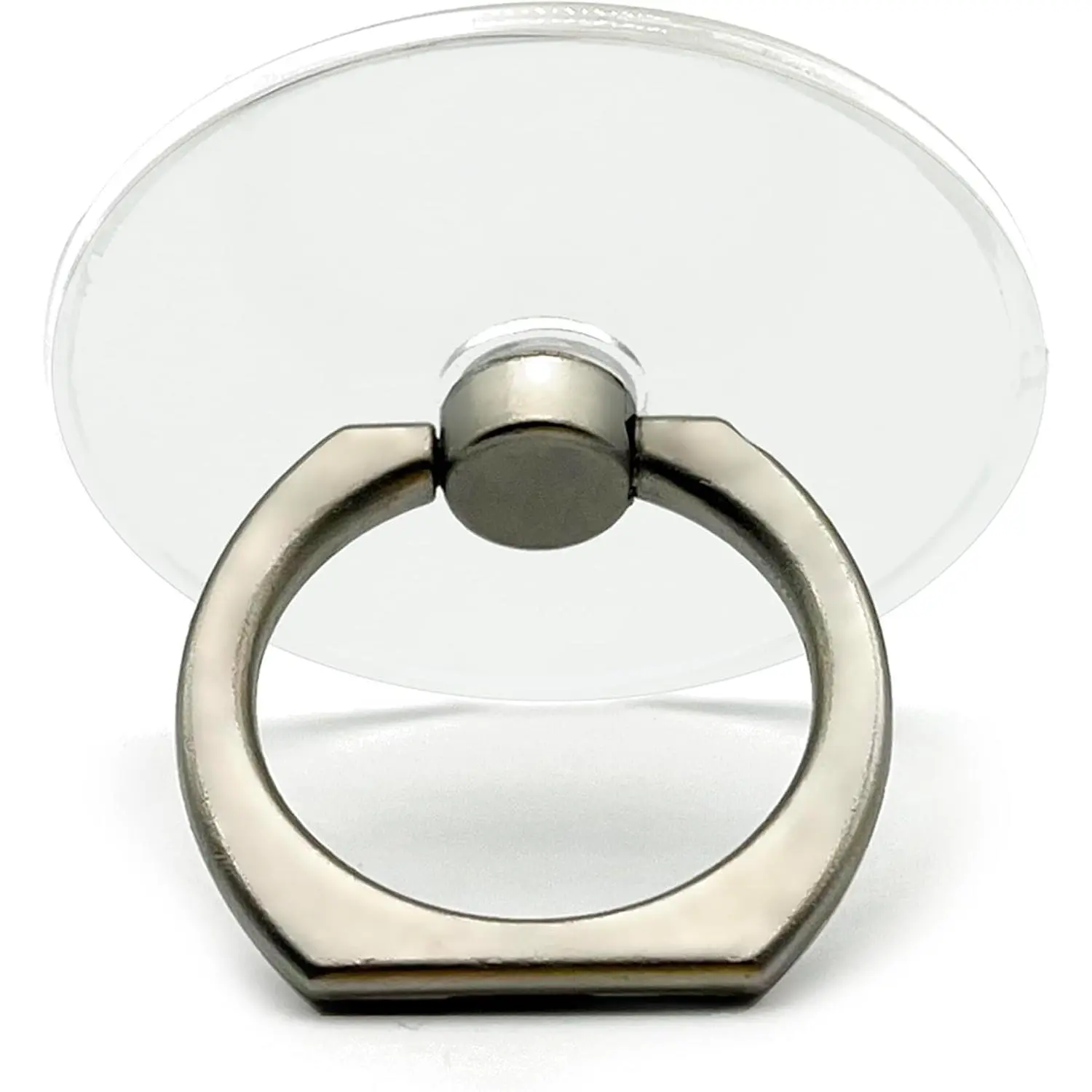 Phone Grip Sticky 360? Rotation Universal Stand Finger Ring Holder Kickstand for Cell Phone Case, Round Clear, Titanium