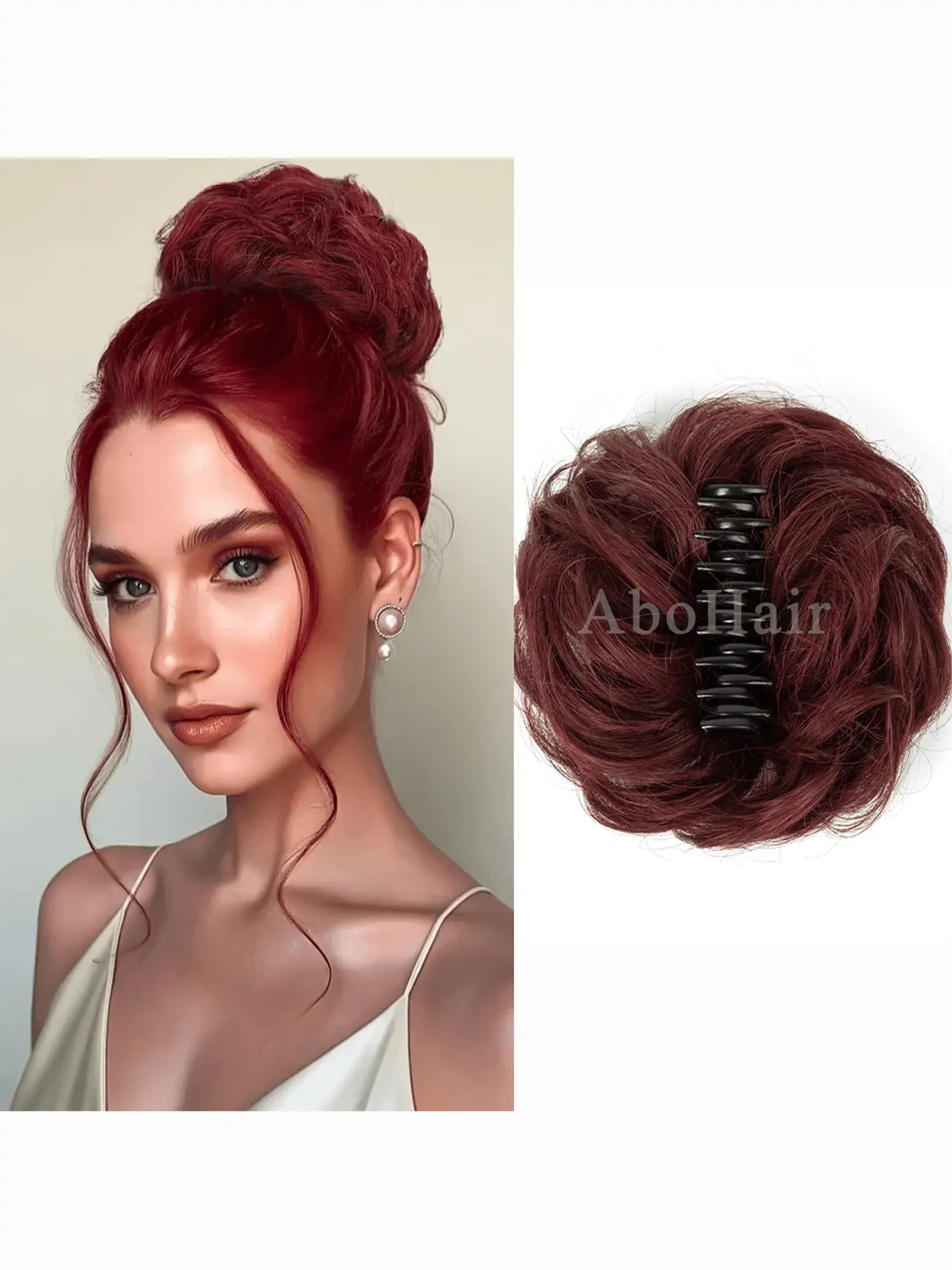 Women'S Natural Brown/Blonde/Red/Brown Human Hair Extensions | Tight Claw Clip Ponytail Bundles with Curly Wavy Texture, Silky Hair Extensions, Easy Clip-In for Volume & Length, Suitable for All Light Tones & Hair Types, Clip On Hairpieces