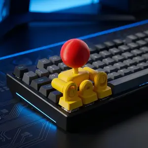 2026 1pc 3D Printed Keyboard Joystick Keycap, Retro Arcade Stick Mod for Mechanical Keyboards, 4-Key Linkage WASD Controller Attachment, Gaming Keycap Set