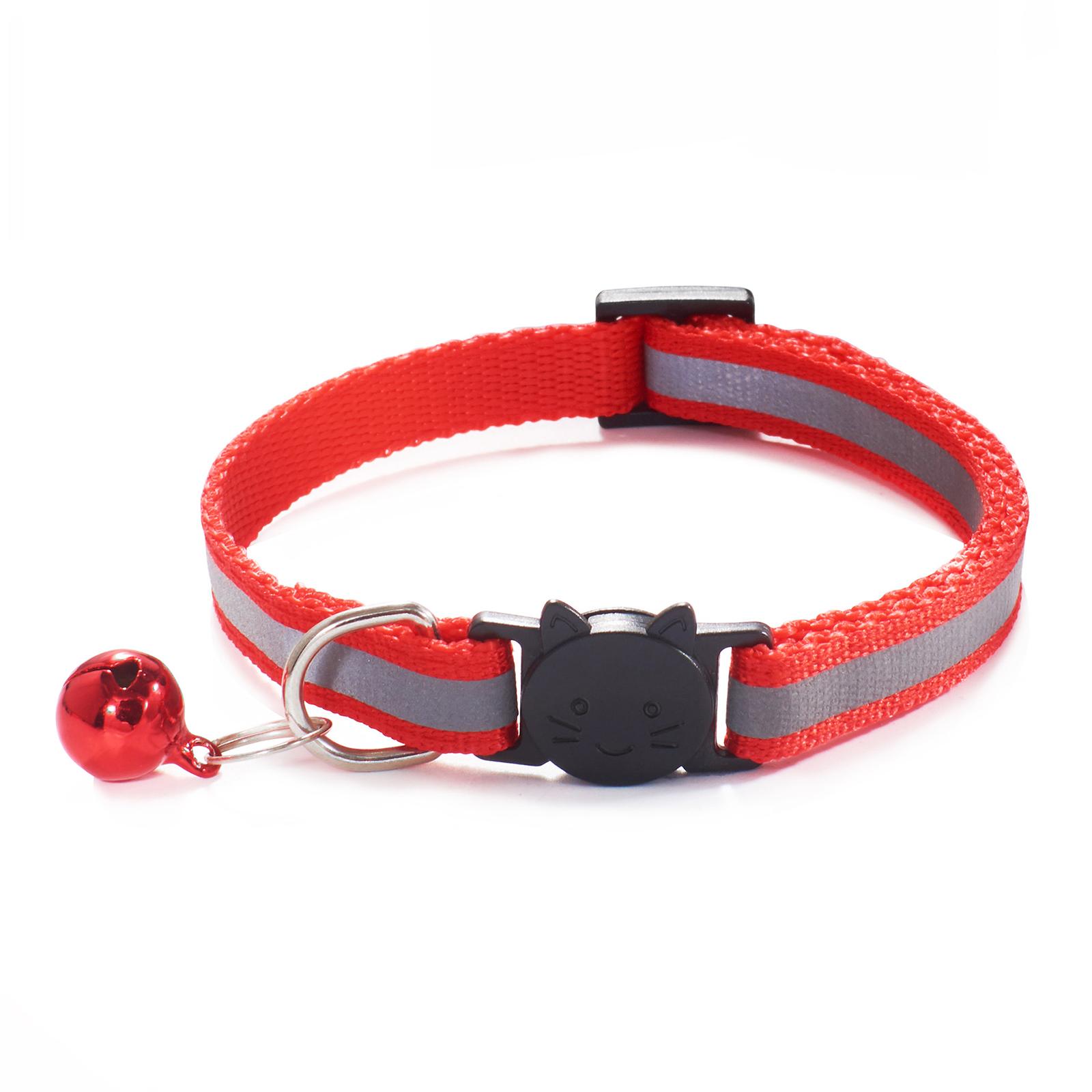 Collar - New Colors Reflective Breakaway Cat Collar Neck Ring Necklace Bell Pet Products Safety Elastic Adjustable With Soft Material 1PC pet accessory cribbing collars pet collar cat collar dog