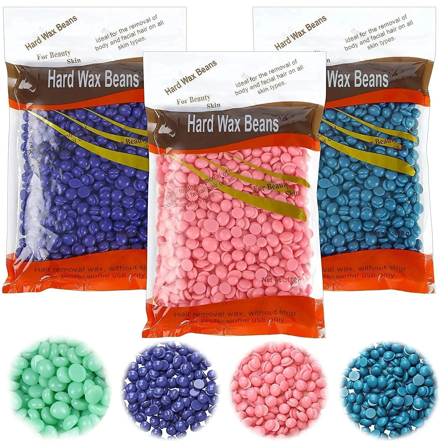 300g Hard Wax Beads for Hair Removal - Sensitive Safe, Pain-Free Waxing for Coarse Hair, Bikini Line, Razor Bumps Prevention, Smoothness - At-Home Use for Face, Eyebrow, Body, Arms, Legs - All Skin Types Depilatory Wax Beans