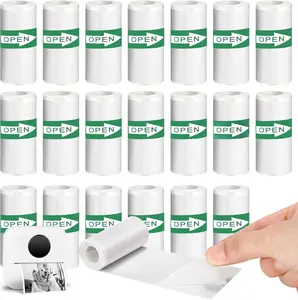 20 count Mini Printer Paper,Thermal Sticker Paper,Self-adhesive,Mini Thermal Printer Paper,Mini Photo Printer Labels, For Photos, To-do Lists,Notes,Black On White,5.7 x 2.5cm