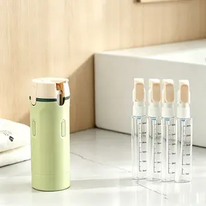 4 In 1 Travel Dispenser, Refillable Leak Proof Portable Toiletry Bottles, Compact Space Saving Lightweight Storage Container, Practical for Vacation Business Trip Camping Outdoor Activities, Daily Travel and Personal Toiletry Arrangement