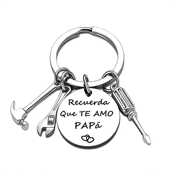 Engraved Stainless Steel Keychain for Dad with "Recuerda Que Te Amo Papa" Spanish Phrase, Sentimental Men's Accessory, Father's Day or Birthday Christmas Gift Idea, Keychain Accessory, Birthday Gift Fit, Stylish Keychain, Fathers Day