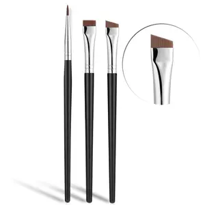 Fine Angled Eyeliner Brush, Ultra thin Precision EyeLiner Makeup Brushes Set, Fine Point Eyeliner Brush, Synthetic Bristles Eye Makeup Tool (3 Pcs) springtok