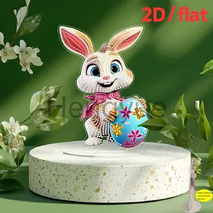 DIY Easter Egg Rabbit Craft Kit, Acrylic Handmade Decoration Set, Unique Rhinestone Design, Perfect Holiday Gift Idea