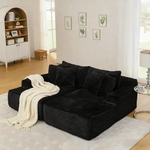 Niccae Convertible Floor Sofa Bed Chenille Modern Couch Loveseat with 15" Foam Mattress 6 Pillows No Assembly Required for Small Spaces Apartments