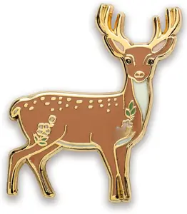 Cute Deer Fawn Enamel Pin - Deer Pin, Deer Hard Enamel Lapel Pin, Wilderness Animal Gifts