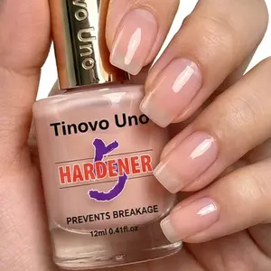 Tinovo Uno 12ml Nude Pink Nail Strengthener Nail Care - Quick-drying, alcohol-free formula for fragile and thin nails. Smooth application for long-lasting manicure.