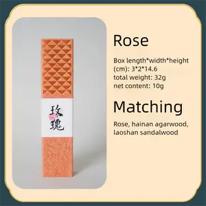 Five Elements Medicinal Incense Sticks New Chinese Style Gift Box with Rose Hainan Agarwood & Laoshan Sandalwood Natural Home Fragrance for Indoor Use 32g Total Weight 10g Net Content aromatherapy
