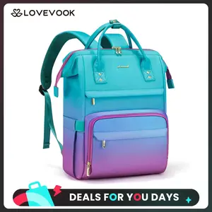 LOVEVOOK Gradient Laptop Backpack - Waterproof Work Computer Bag for College, Nurse, Travel, Work, Carry-On, School Supplies for Teacher, Student, Gift for Valentine's Day DealsForYouDays