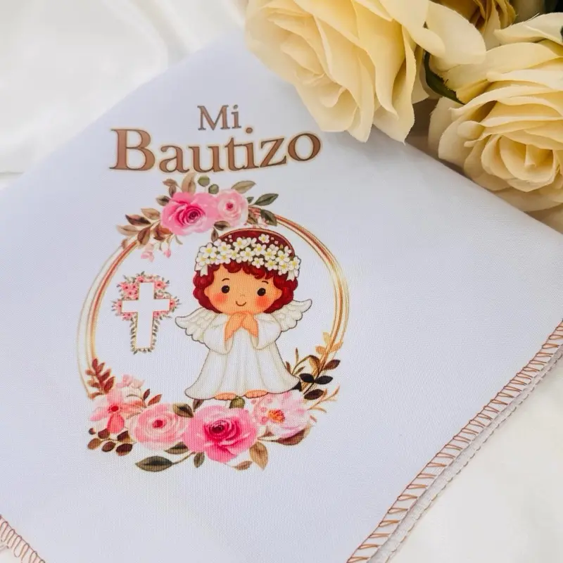 12pcs Recuerdos Para Bautizo, Servilletas de tela  Para Bautizo 12x12”