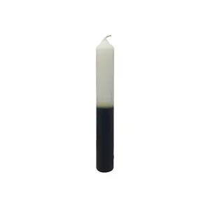Dual White/Black Candle 9"