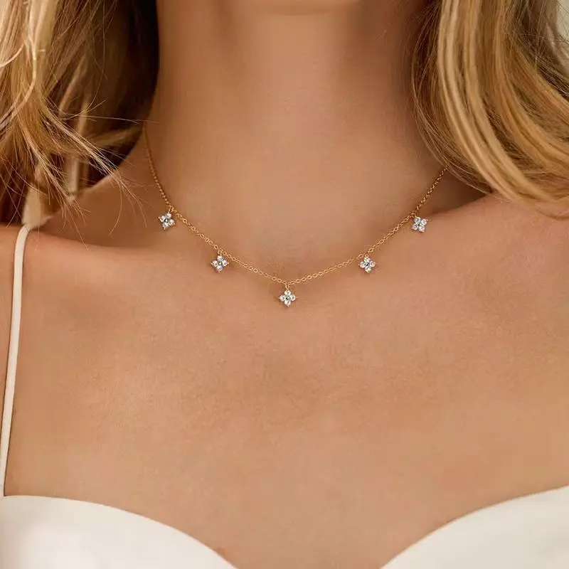 Lucky Clover Necklace Sparkle with Every Step Dainty Gold Chain for Her Perfect Gift for Birthday Valentines or Just Because LuckyNecklace CloverJewelry DaintyNecklace GiftForHer TikTokFinds