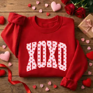 XOXO Valentines Sweatshirt, Crewneck, Valentines gift ideas, Gift ideas for girls, valentines ootd, gift ideas