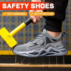 Puncture Proof Steel Toe Anti-smash Non-Slip Shock Absorbing Work Safety Shoes Lightweight Steel Toe Work Shoes Worker non slip work shoes steel toe shoes Footwear non slip work shoes steel toe shoes