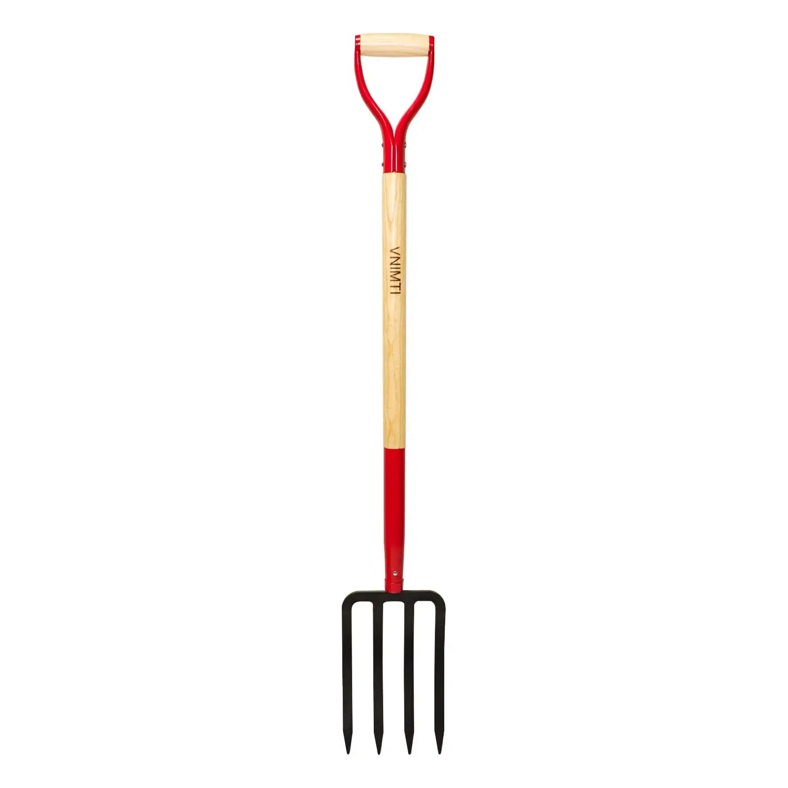VNIMTI Garden Fork,4-Tine Spading Fork,Compost Fork,Steel Digging Fork,45Inch,Steel Y-Grip,Wooden Handle