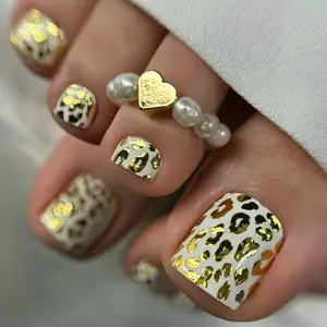 24pcs New Press-On False Nails, Nail Art Set, Leopard Print, Unique Spicy Girl Design, Easy to Apply, Long Lasting, Reusable