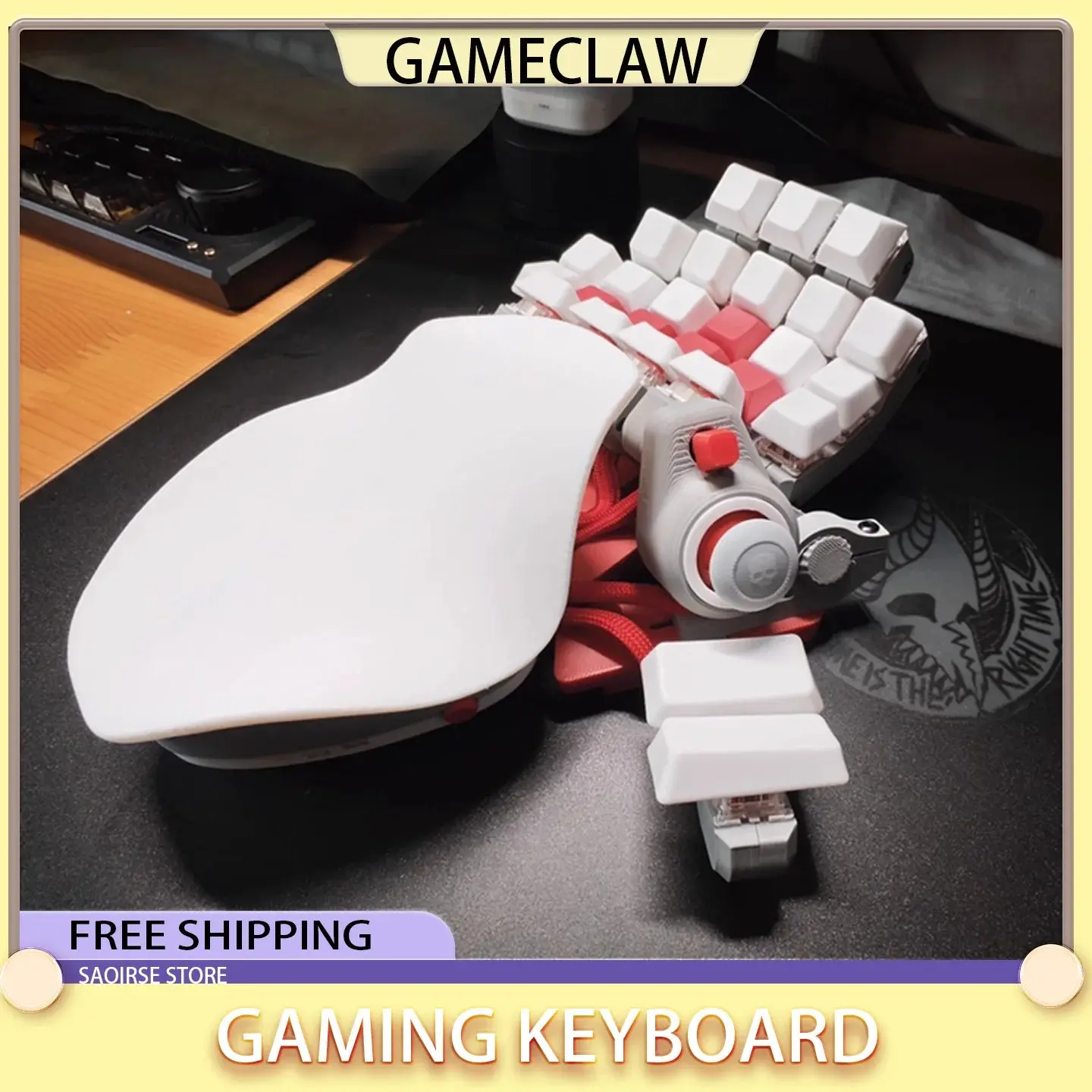 GameClaw Left-Handed Mechanical Keyboard with WASD Joystick