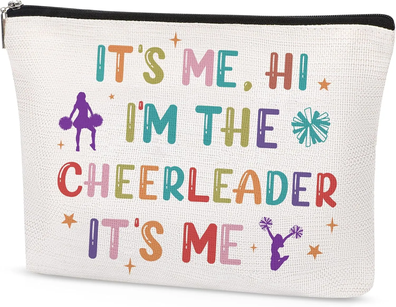 Cheerleader Gifts for Teen Girls – Cheer Makeup Bag with “It’S Me Hi I’M the Cheerleader” Quote – Cosmetic Travel Pouch for Cheer Coach, Athlete, Friend, or Birthday Gift SEAOYOZO portable zipper High Beauty toiletry storage cosmetic pouch