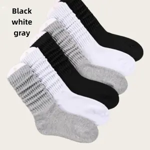 6 Pairs Slouchy Socks, Knee High Long Scrunch Socks