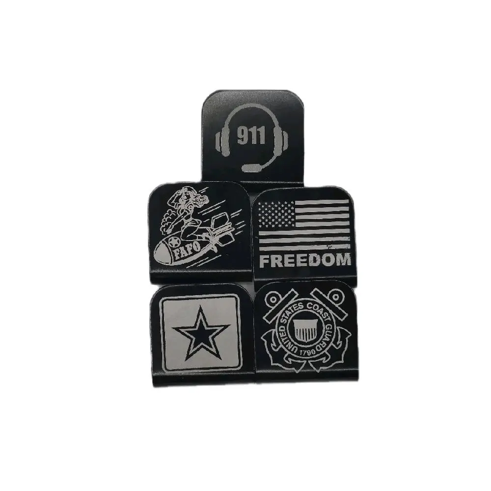 Custom Engraved Hat Clips Personalized Hat Accessories with Secure Fit Durable Design in Sleek Black for Everyday Wear or Travel Unisex Anodized Aluminum 30 mm x 30 mm Business Logos Personalization