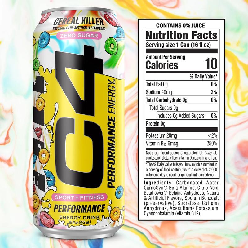 C4 Energy® Cereal Killer – Zero Sugar Performance Energy Drink (200mg Caffeine)