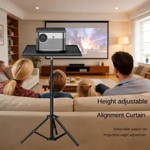 Adjustable Projector Tripod Stand and Tray Set, Portable Design, Height Adjustable Up to 43", Ideal for Outdoor, Office, Home, Stage, Studio, Podium Use