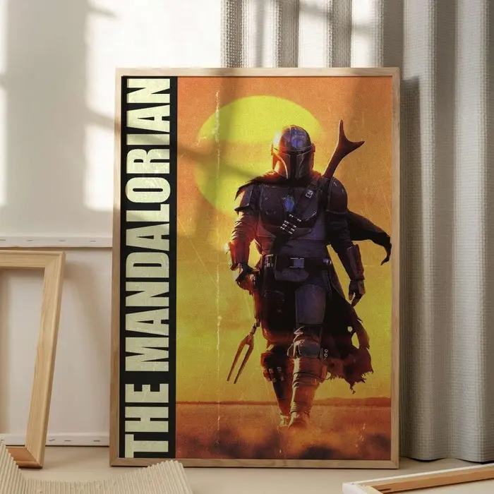 The Mandalorian Tv Series Poster |  Vintage Poster |  Modern Art Wall Art |  Midcentury Poster  | Jon Favreau |